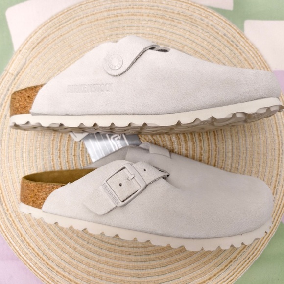 Birkenstock Boston White Suede Clogs | Narrow Fit - Picture 4 of 6